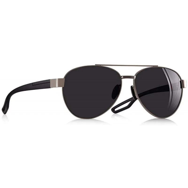 Aviator Men Vintage Metal Polarized Sunglasses Classic Brand Pilot Sun Glasses C1Black - C4gun - CX18XQYSCQ4 $21.33