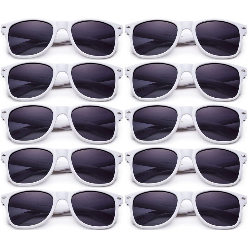 Wayfarer 80's Classic Blue Brothers Horn Rimmed Style Retro Colors Packs Vintage Retro Sunglasses (10 PACK) - C918RYNIT0R $26.57