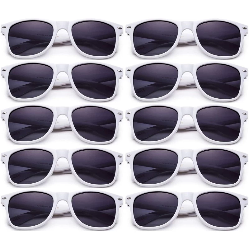 Wayfarer 80's Classic Blue Brothers Horn Rimmed Style Retro Colors Packs Vintage Retro Sunglasses (10 PACK) - C918RYNIT0R $41.51