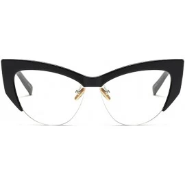 Cat Eye Cateye Sunglasses for Women Vintage Retro Cat Eye Half Rimmed glasses - C7 - C018G958KML $12.83