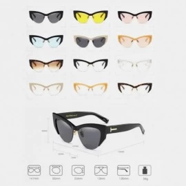 Cat Eye Cateye Sunglasses for Women Vintage Retro Cat Eye Half Rimmed glasses - C7 - C018G958KML $12.83