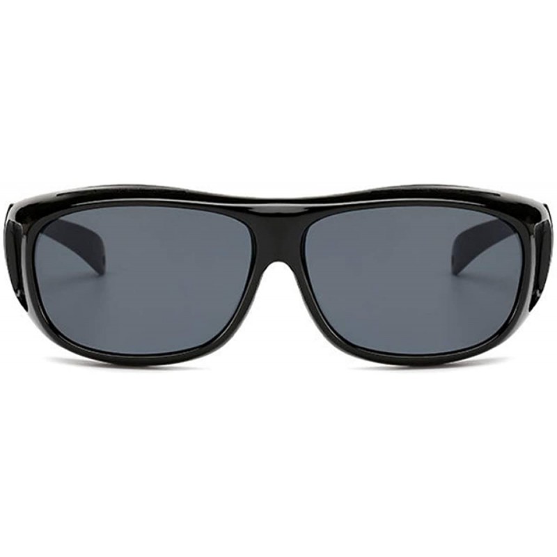 Oval ELLITE HD ClearVision UV Protection Wraparound Driving Wear Over SunGlasses - Black - CR120NLMB2H $12.44