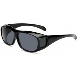 Oval ELLITE HD ClearVision UV Protection Wraparound Driving Wear Over SunGlasses - Black - CR120NLMB2H $12.44