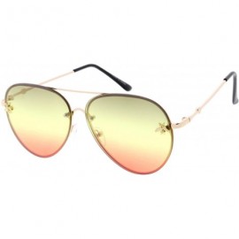 Aviator Flat Top Elegant Candy Lens Fashion Aviator Sunglasses - Brown - C318UU29YUH $22.80