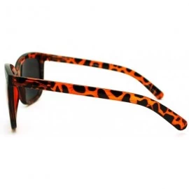 Wayfarer Womens Thin Plastic Retro Rectangular Horn Rim Horned Sunglasses Tortoise Mirrored - CO11YFDYAP5 $11.16