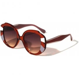 Butterfly Color Stripe Butterfly Designer Sunglasses - Red - CQ1972WUK42 $16.90
