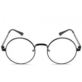 Aviator Blue Light Blocking Glasses Classic Round Glasses Vintage Circle Metal Eyeglasses Frames (Style A) - CH196H8N29Z $10.82