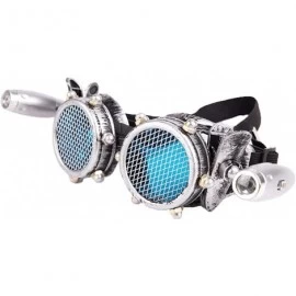 Sport Barbed Wire Steampunk Goggles Kaleidoscope Rave Glasses Vintage Punk Gothic Cosplay - Silver-blue Lens-24 - C218HCD4WC5...
