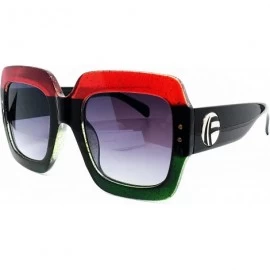 Sport SA187 Premium Oversize XXL Women Brand Designer Square Bold Style Thick Frame Candy Funky Fashion Sunglasses - CS18GC99...