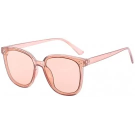 Oversized Women's Lightweight Oversized Fashion Sunglasses - Mirrored Polarized Lens - Pink - CS18RIZCD2Z $10.77