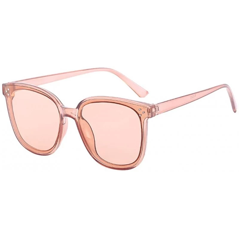 Oversized Women's Lightweight Oversized Fashion Sunglasses - Mirrored Polarized Lens - Pink - CS18RIZCD2Z $10.77