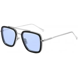 Oversized Glasses Vintage Aviator Sunglasses Classic - Blue(high Quality Gift Box) - CA18WEGUTSR $27.07