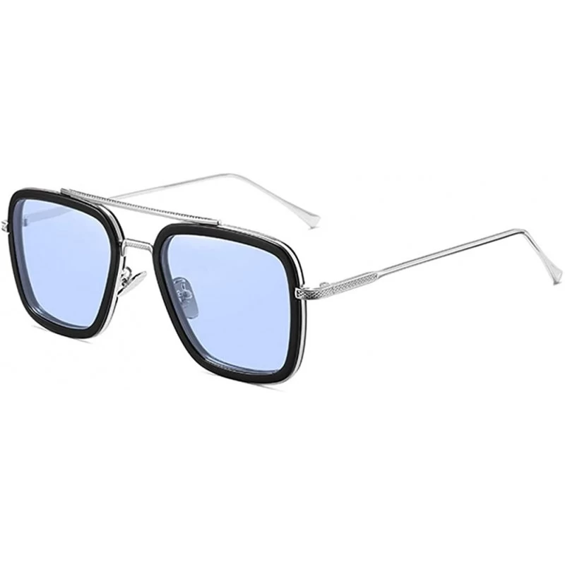 Oversized Glasses Vintage Aviator Sunglasses Classic - Blue(high Quality Gift Box) - CA18WEGUTSR $27.07