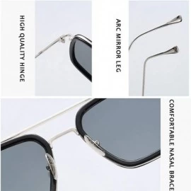 Oversized Glasses Vintage Aviator Sunglasses Classic - Blue(high Quality Gift Box) - CA18WEGUTSR $27.07