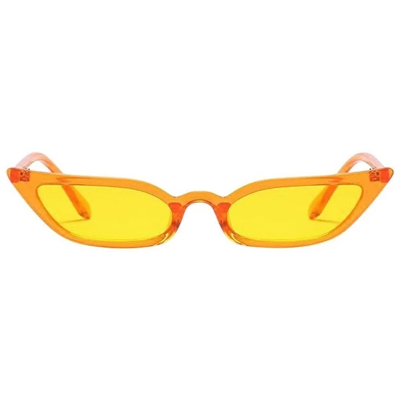 Cat Eye Sunglasses for Women Fashion Vintage Cat Eye Retro Small Frame UV400 Eyewear Glasses (Yellow) - C718REYGX60 $6.31