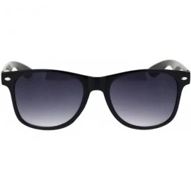 Rectangular Love Heart Print Arm Hipster Black Horn Rim Sunglasses - Shiny Black White Arm - CE18RQY53HC $18.51