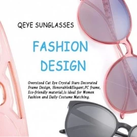 Cat Eye Oversized Sunglasses for Women Polarized Eyewear Fashion Big Frame UV Protection - Purple - CG18OSISUSI $6.94