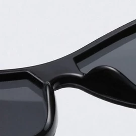 Square Vintage Sunglasses Men 2019 RimlSquare Fashion Woman Luxury Oculos De Sol Feminino - Black Gold - CJ198AHGLUL $30.35