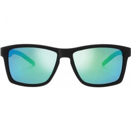 Round Polarized Rectangular Sunglasses Driving Fishing - 4-rubber Black - CF18WRGGWW5 $31.04
