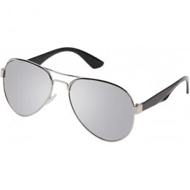 Aviator Polarizer Aviator Sunglasses for Mens Womens Mirrored Sun Glasses Shades with Uv400 - White Mercury - CO186ZS94AR $17.73