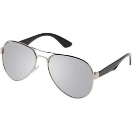 Aviator Polarizer Aviator Sunglasses for Mens Womens Mirrored Sun Glasses Shades with Uv400 - White Mercury - CO186ZS94AR $11.42