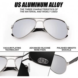 Aviator Polarizer Aviator Sunglasses for Mens Womens Mirrored Sun Glasses Shades with Uv400 - White Mercury - CO186ZS94AR $11.42