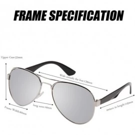 Aviator Polarizer Aviator Sunglasses for Mens Womens Mirrored Sun Glasses Shades with Uv400 - White Mercury - CO186ZS94AR $11.42