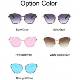 Cat Eye Classic Cat Eye Sunglasses Women Retro Sun Glasses Shades Female Luxury Designer UV400 Sunglass - Blue Gold Blue - C3...