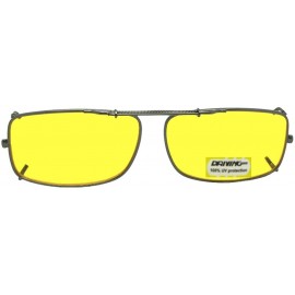 Rectangular Slim Rectangle Non Polarized Yellow Lens Clip on Sunglasses - Pewter-non Polarized Yellow Lens - CM18GCRCAUM $34.39