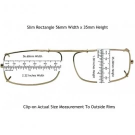 Rectangular Slim Rectangle Non Polarized Yellow Lens Clip on Sunglasses - Pewter-non Polarized Yellow Lens - CM18GCRCAUM $18.23