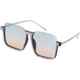 Square Round Vintage Sunglasses Rhinestone Decoration Sun Glasses for Women - Y-44 - CM198W5GUC9 $14.25