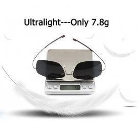 Sport Ultralight Rimless Sunglasses-Fashion Square Shade Glasses-Flexible Eyewear - D - C4190OHDIHI $32.17
