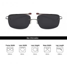 Sport Ultralight Rimless Sunglasses-Fashion Square Shade Glasses-Flexible Eyewear - D - C4190OHDIHI $32.17