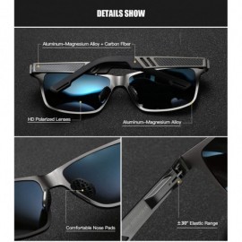 Rectangular Polarized Aluminum Sunglasses For Men Women Unisex Vintage Sun Glasses p10030 - Blue - C718WQS2094 $11.60