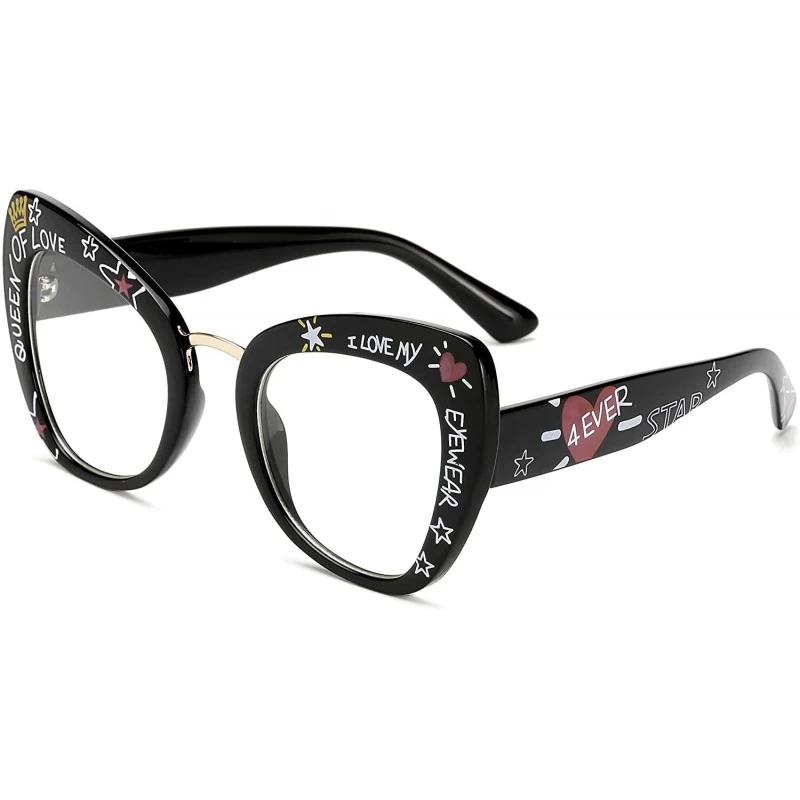Rimless Retro Vintage Cateye Sunglasses for Women Plastic Frame Sun glasses - Black-white - CW18U76N5AW $19.97