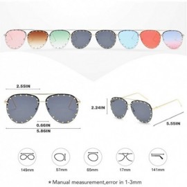 Oval Rivet Oval Sunglasses Brand Designer Black Pink Eyewear Rimless Double Bridge Frame Oculos UV400 - CZ198O6K46E $16.68