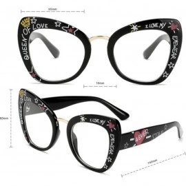 Rimless Retro Vintage Cateye Sunglasses for Women Plastic Frame Sun glasses - Black-white - CW18U76N5AW $19.97