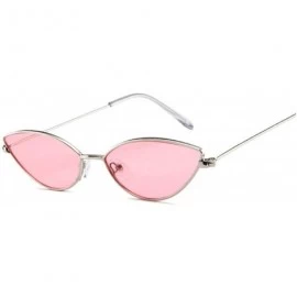 Rimless Cute Sexy Cat Eye Sunglasses Women Retro Small Red Cateye Sun Glasses Female Vintage Shades - Silvepink - CP198ZNAEOM...