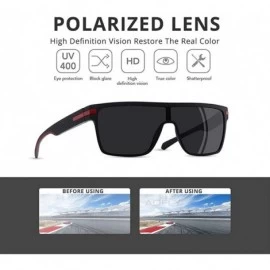 Square Polarized Oversized Square Sunglasses for Men Flexible Frame Sun Glasses For Driving Goggle - C2black Gray - CA199HWTY...