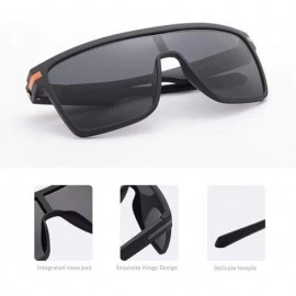 Square Polarized Oversized Square Sunglasses for Men Flexible Frame Sun Glasses For Driving Goggle - C2black Gray - CA199HWTY...