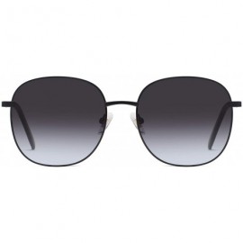 Square Designer Women Sunglasses Stylish Flat Mirrored Sunnies AURORA SJ1137 - C1 Black Frame/Gradient Grey Lens - C4192WESTL...