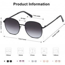 Square Designer Women Sunglasses Stylish Flat Mirrored Sunnies AURORA SJ1137 - C1 Black Frame/Gradient Grey Lens - C4192WESTL...