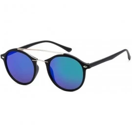 Round Round Brow Bar Sunglasses - Royal/Gold/Black - CR18DNDXC04 $7.67