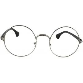 Goggle Jules - Retro Round Sunglasses with Microfiber Pouch - Silver / Clear Lens - CF187U8ZQ7M $14.81