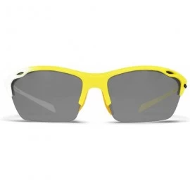 Sport Alpha Yellow White Fishing Sunglasses with ZEISS P7020 Gray Tri-flection Lenses - CO18KN6KO09 $19.61