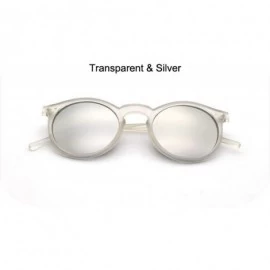 Round New Fashion Trend Round Sunglasses Women Multicolour Frame Mercury Mirror Lens Glasses Men Coating - Silver - CV197ZATD...