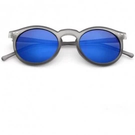 Round New Fashion Trend Round Sunglasses Women Multicolour Frame Mercury Mirror Lens Glasses Men Coating - Silver - CV197ZATD...