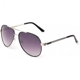 Aviator Ableton" - Aviator Classy Design Vintage Fashion Sunglasses for Men and Women - Silver/Black - C012M436G0Z $17.98