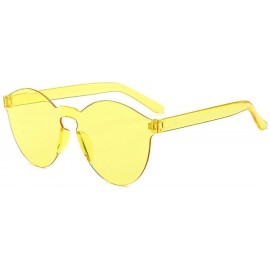 Round Unisex Fashion Candy Colors Round Outdoor Sunglasses Sunglasses - Light Yellow - C61903GG3Y9 $18.06