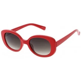 Oversized Unisex Rider Retro Rectanglar Clout Sunglasses - Red - CW18CHGK9TT $20.18